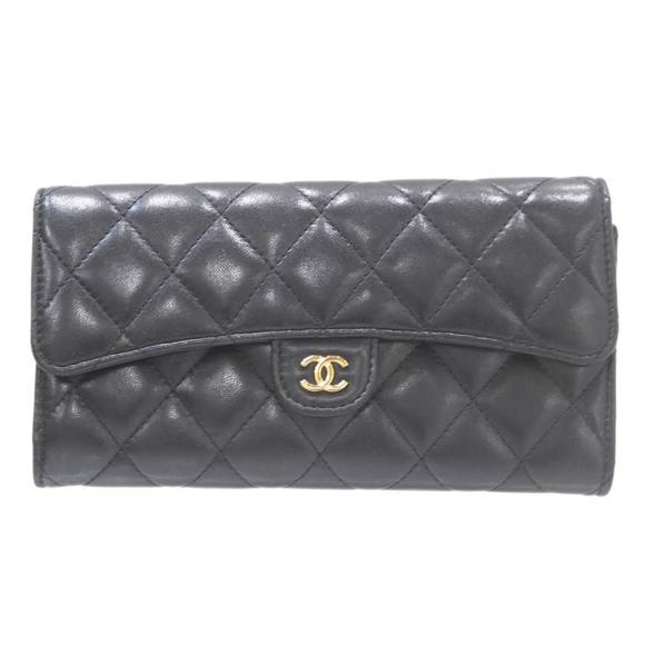 CHANEL Matelasse Long Wallet Lambskin Black - Picture 2 of 10